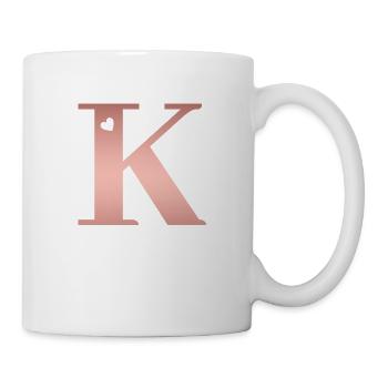 letter K rose gold - Mug - white - Right