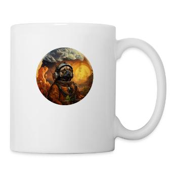 Mops Austronaut - Tasse - Weiß - Rechts