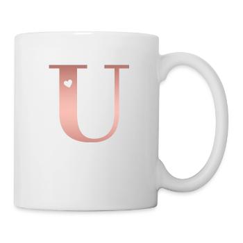 letter U rose gold - Mug - white - Right
