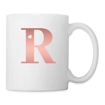 letter R rose gold - Mug - white - Right