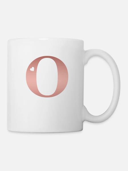 Buchstabe O Roségold - Tasse - Weiß