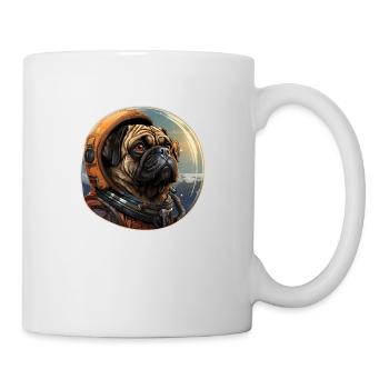 Mops Austronaut - Tasse - Weiß - Rechts