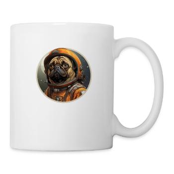 Mops Austronaut - Tasse - Weiß - Rechts