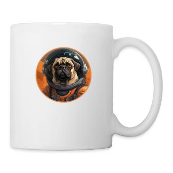 Mops Austronaut - Tasse - Weiß - Rechts