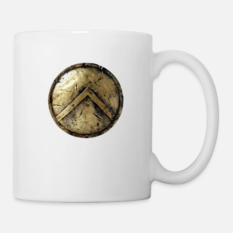 Spartan standard shield bronze Ancient Greece - Mug - white