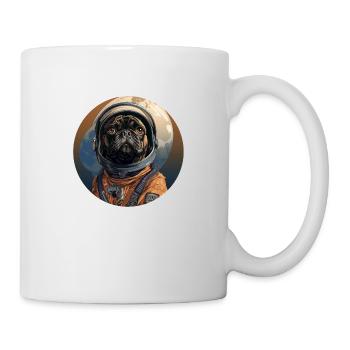 Mops Austronaut - Tasse - Weiß - Rechts