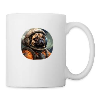 Mops Austronaut - Tasse - Weiß - Rechts