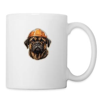 Mops als Baumeister - Tasse - Weiß - Rechts
