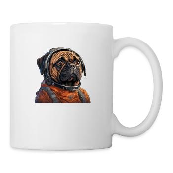Mops Austronaut - Tasse - Weiß - Rechts