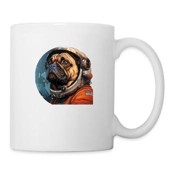 Mops Austronaut - Tasse - Weiß - Rechts
