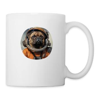 Mops Austronaut - Tasse - Weiß - Rechts