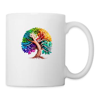 Baum des Lebens Keltischer Lebensbaum Meditation - Tasse - Weiß - Rechts