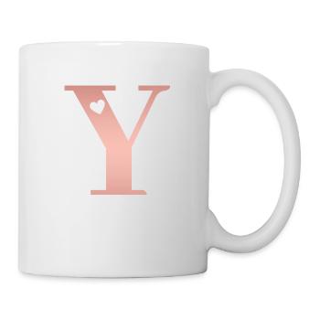 letter Y rose gold - Mug - white - Right
