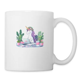 Unicorn in the office jungle - Mug - white - Right