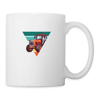 Vintage Traktor - Geschenkidee - Tasse - Weiß - Rechts