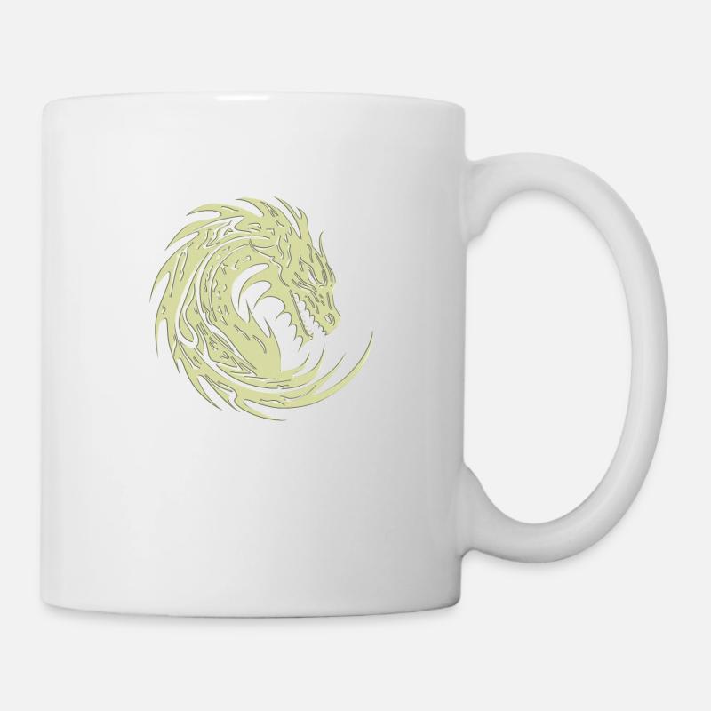 Fantasy Drache Anime Drachenkopf Mythisches Reptil - Tasse - Weiß