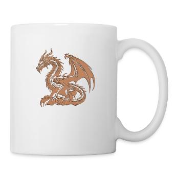 Fantasy Drache Anime Drachenkopf Mythisches Reptil - Tasse - Weiß - Rechts