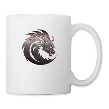 Fantasy Drache Anime Drachenkopf Mythisches Reptil - Tasse - Weiß - Rechts