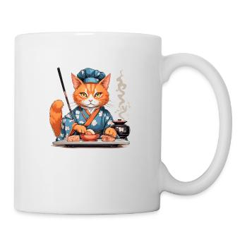 Sushi Katze - Tasse - Weiß - Rechts