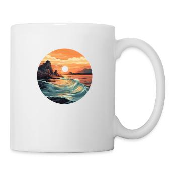 Sonnenuntergang am Morgen - Tasse - Weiß - Rechts