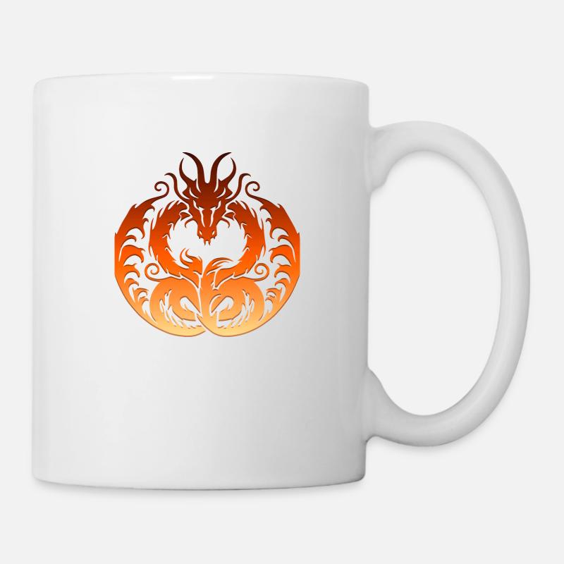 Fantasy Drache Anime Drachenkopf Mythisches Reptil - Tasse - Weiß