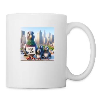 Famille de pigeons - Mug blanc - blanc - Droite