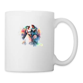 Jeunes mariés, mariée, marié, mariage, couple de mariage - Mug blanc - blanc - Droite