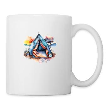 Zelten Wohnmobil Camping Wohnwagen Camp Geschenk - Tasse - Weiß - Rechts