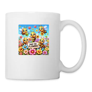Rettet die Blumen - Tasse - Weiß - Rechts