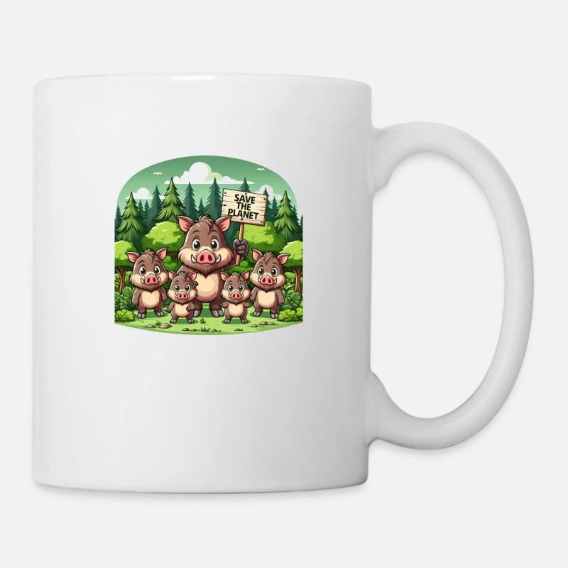 Wild Boar Family - Mug - white
