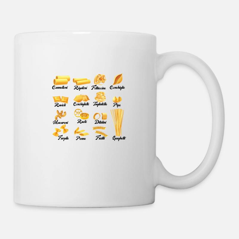 Types Of Pasta Names, Funny Pasta Breeds List 2024 - Mug blanc - blanc