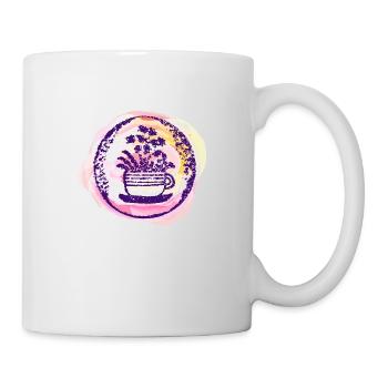 Blumentasse -farbenfrohes buntes Auqarelldesign - Tasse - Weiß - Rechts