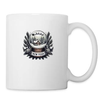 New Year Magic: Snow Globe & Santa’s Sleigh - Mug - white - Right