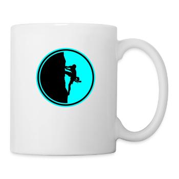 klettern bergsteigen silhouette kreis - Tasse - Weiß - Rechts