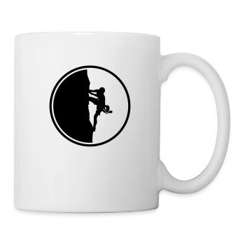 klettern bergsteigen silhouette kreis - Tasse - Weiß - Rechts