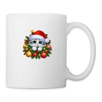 Festlicher Weihnachtsrahmen & Ornamente Design - Tasse - Weiß - Rechts