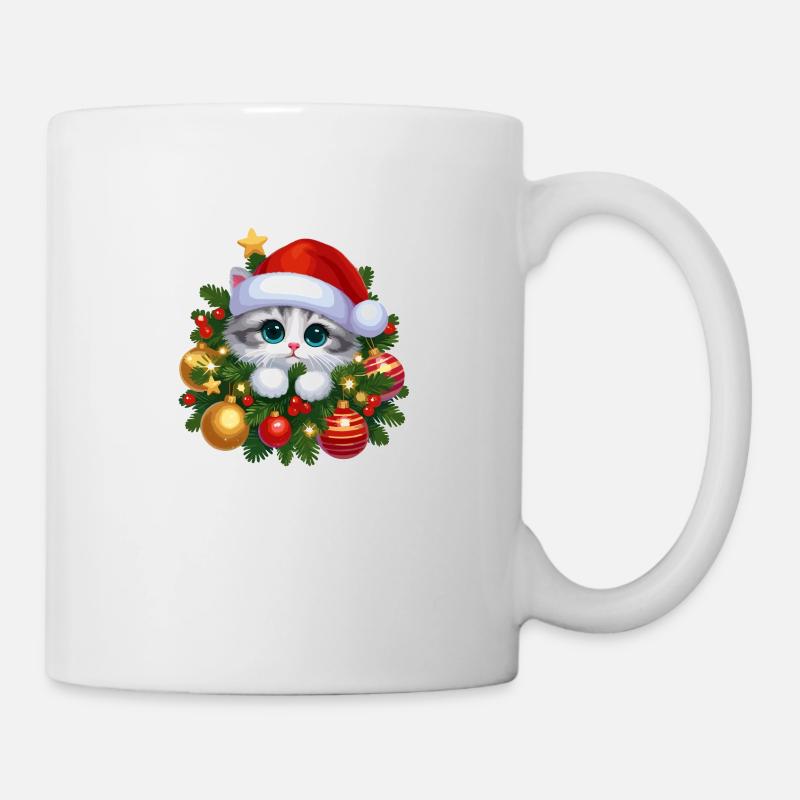 Conception de cadres et d’ornements de Noël festifs - Mug blanc - blanc