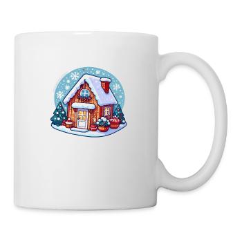 Cozy Winter Cottage: Charming Holiday Art - Mug - white - Right