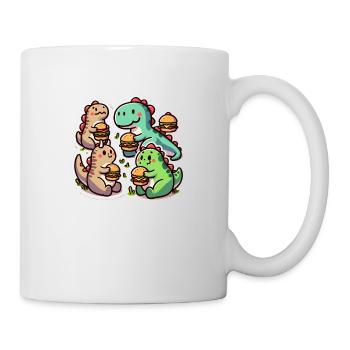 Dino-Burger-Party - Tasse - Weiß - Rechts