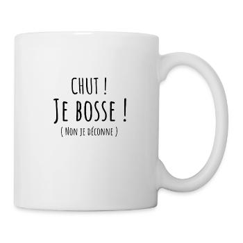 chut je bosse - idée cadeau homme et femme travail - Mug blanc - blanc - Droite