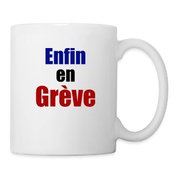 Enfin en grève - Mug blanc - blanc - Droite