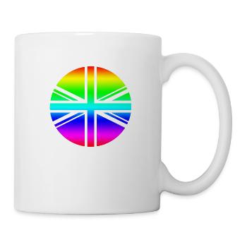 round UK Union Jack flag rainbow mod - Mug - white - Right