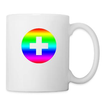 Arc-en-ciel rond plus croix - Mug blanc - blanc - Droite