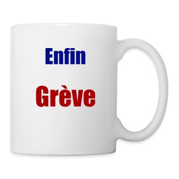 Enfin en grève - Mug blanc - blanc - Droite