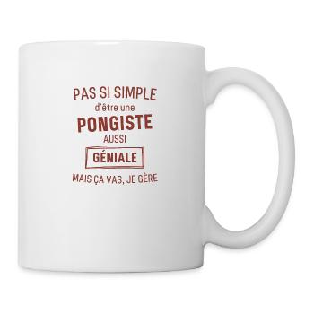 Pongiste GÉNIALE rouge brunâtre foncé - Mug blanc - blanc - Droite