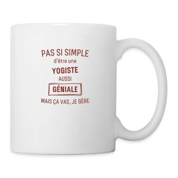 Yogiste Géniale rouge brunâtre foncé - Mug blanc - blanc - Droite