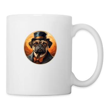 Carlin avec chapeau et costume vintage - Mug blanc - blanc - Droite