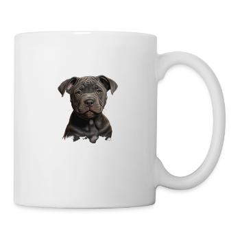 Little blue line dog peeping cute - Mug - white - Right