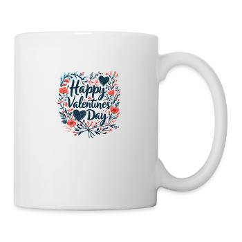 Botanischer Liebeskranz - Valentinstags-Eleganz - Tasse - Weiß - Rechts