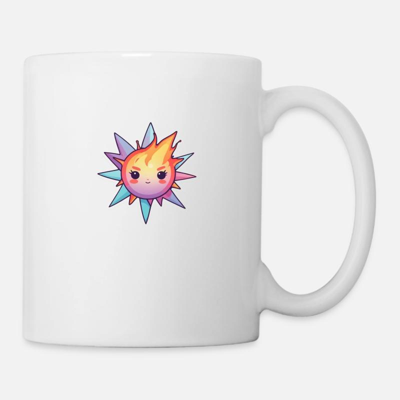 Cheeky tough looking fireball on a crystal star - Mug - white
